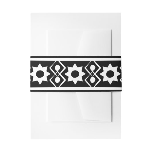 Modern Boho Black en White Pattern Uitnodigingen Wikkel (Voorkant Voorbeeld)
