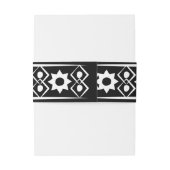 Modern Boho Black en White Pattern Uitnodigingen Wikkel (Achterkant Voorbeeld)