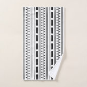 Modern Boho Black en White Stripe Pattern Bad Handdoek (Handdoek)
