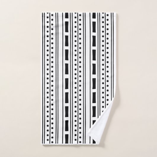 Modern Boho Black en White Stripe Pattern Bad Handdoek (Handdoek)