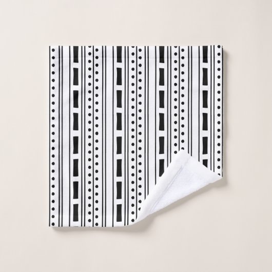 Modern Boho Black en White Stripe Pattern Bad Handdoek (Wasdoekje)
