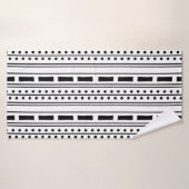 Modern Boho Black en White Stripe Pattern Badhanddoek (Badhanddoek)