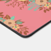 Modern Boho Bloem Roze Bureaumat (Hoek)