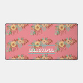 Modern Boho Bloem Roze Bureaumat (Voorkant)