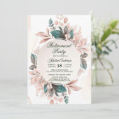 Modern Boho Bloemen Pensioen Party Kaart (Staand voorkant)