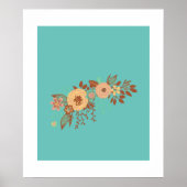 Modern Boho Bloemenblauw Poster (Voorkant)