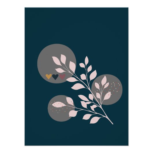 Modern Boho bloemenglanzend Poster (Voorkant)