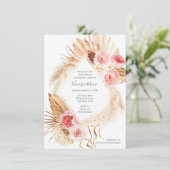 Modern Boho bloemenpampasgras baby shower Kaart (Staand voorkant)