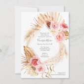 Modern Boho bloemenpampasgras baby shower Kaart (Voorkant)