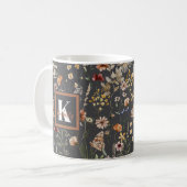 Modern Boho Bloemige Monogram Koffiemok (Voorkant links)