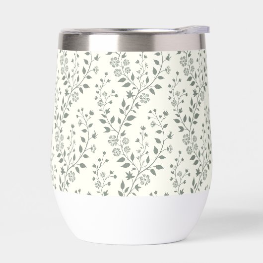 Modern Boho Bloemmotief Sage Crème (Links)