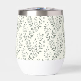 Modern Boho Bloemmotief Sage Crème