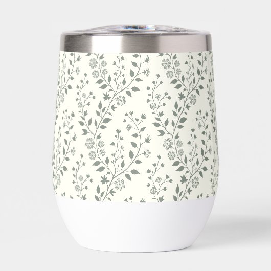 Modern Boho Bloemmotief Sage Crème (Voorkant)