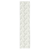 Modern Boho Bloemmotief Sage Crème Korte Tafelloper (Voorkant)