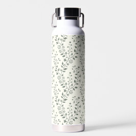 Modern Boho Bloemmotief Sage Crème Waterfles
