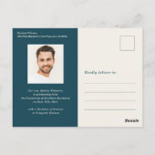 Modern Boho Blue & Beige Afstudeerder Foto Afstude Briefkaart (Achterkant)