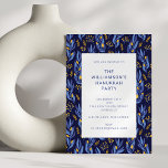 Modern Boho Blue en Yellow Hanukkah Party Kaart<br><div class="desc">Modern Boho Blue en Yellow Hanukkah Party Invitation</div>