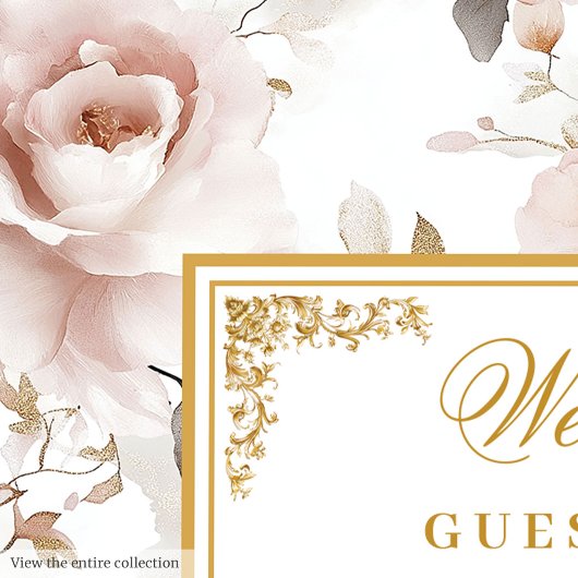 Modern boho blush gouden bruiloft gastenboek