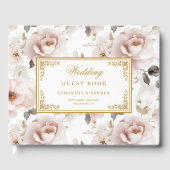 Modern boho blush gouden bruiloft gastenboek (Voorkant)