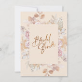 Modern Boho Blush Lijst Floral Vrijgezellenfeest Kaart (Achterkant)