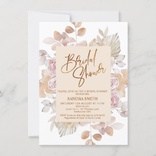 Modern Boho Blush Lijst Floral Vrijgezellenfeest Kaart