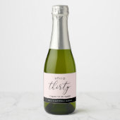 Modern Boho Blush Persoonlijk 30th Birthday Sparkling Wijnetiket (Voorkant)