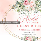 Modern Boho Blush Rozen Bruiloftsfeest Gastboek  Gastenboek