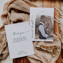 Modern Boho Boog Getrouwd en Helder Dank je wel Feestdagenkaart