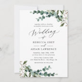 Modern Boho Botanical Greenery Wedding Kaart (Voorkant)