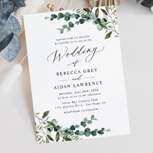 Modern Boho Botanical Greenery Wedding Kaart