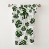 Modern Boho Botanical Leaves Pattern Bad Handdoek (Insitu)
