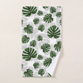 Modern Boho Botanical Leaves Pattern Bad Handdoek (Handdoek)