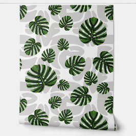 Modern Boho Botanical Leaves Pattern Behang