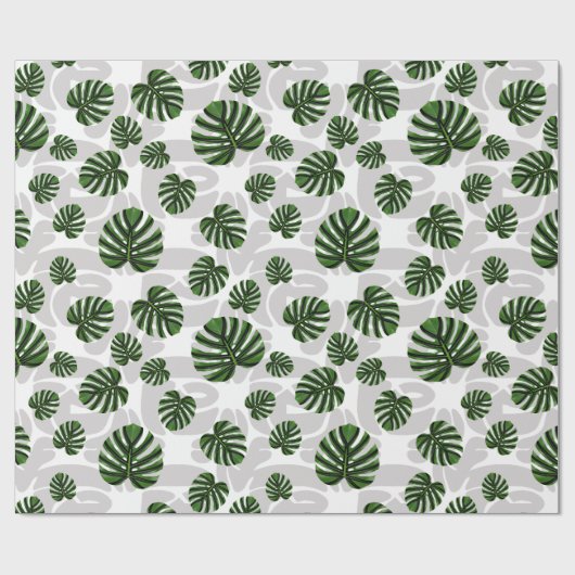 Modern Boho Botanical Leaves Pattern Cadeaupapier (Vlak)