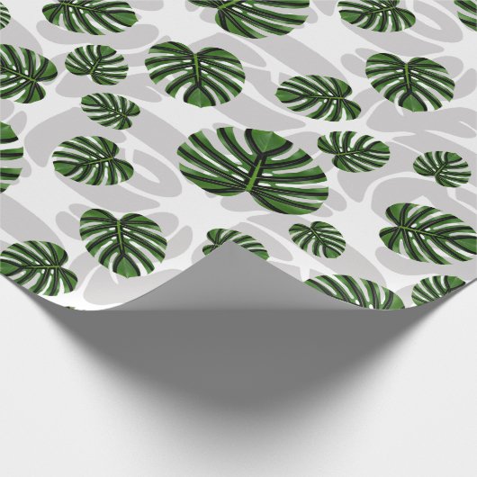 Modern Boho Botanical Leaves Pattern Cadeaupapier (Hoek)