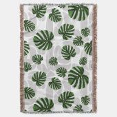 Modern Boho Botanical Leaves Pattern Deken (Voorkant Verticaal)