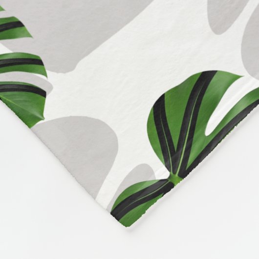 Modern Boho Botanical Leaves Pattern Fleece Deken (Hoek)