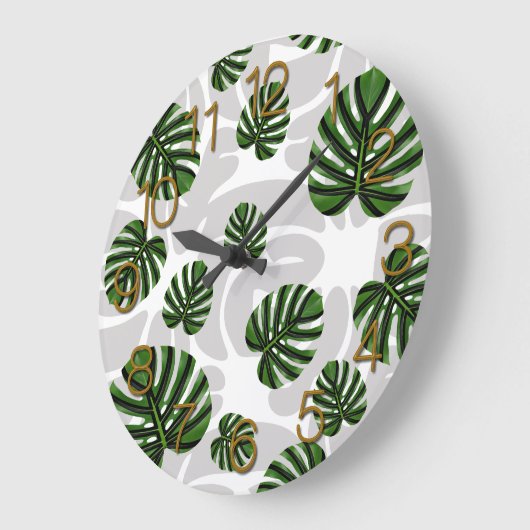 Modern Boho Botanical Leaves Pattern Grote Klok (Hoek)