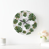 Modern Boho Botanical Leaves Pattern Grote Klok (Huis)