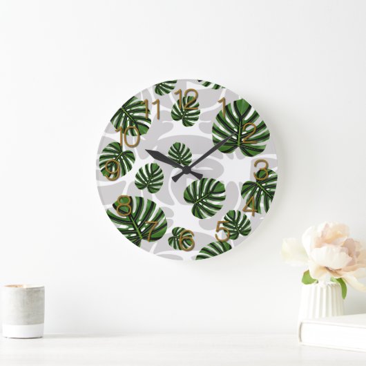 Modern Boho Botanical Leaves Pattern Grote Klok (Huis)