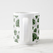 Modern Boho Botanical Leaves Pattern Grote Koffiekop (Achterkant)