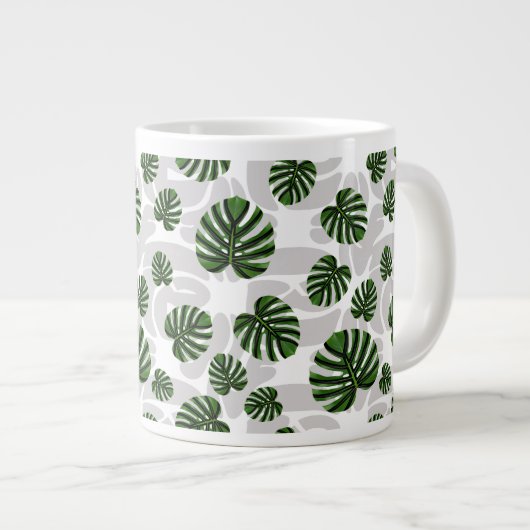 Modern Boho Botanical Leaves Pattern Grote Koffiekop (Voorkant rechts)