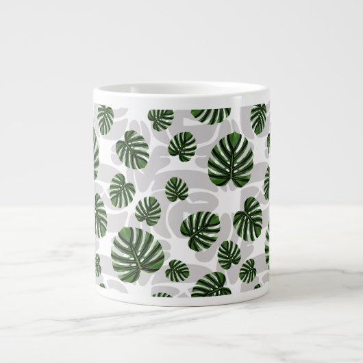 Modern Boho Botanical Leaves Pattern Grote Koffiekop (Voorkant)