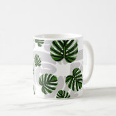 Modern Boho Botanical Leaves Pattern Koffiemok (Voorkant rechts)