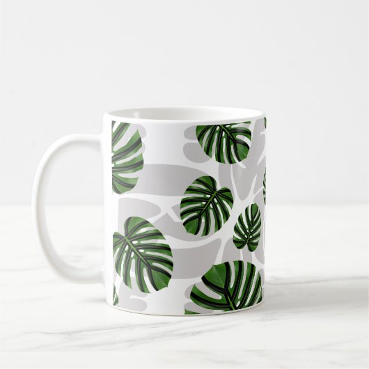 Modern Boho Botanical Leaves Pattern Koffiemok (Links)