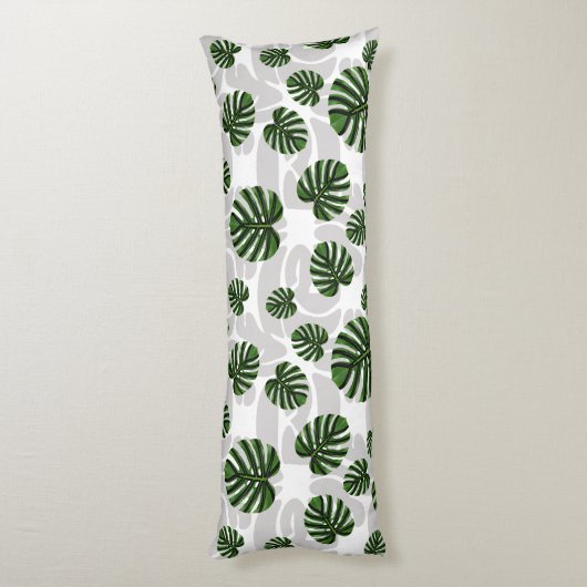 Modern Boho Botanical Leaves Pattern Lichaamskussen (Achterkant (Verticaal))
