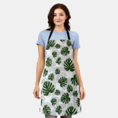 Modern Boho Botanical Leaves Pattern Schort (Gedragen)