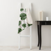 Modern Boho Botanical Leaves Pattern Sherpa Deken (In situ)