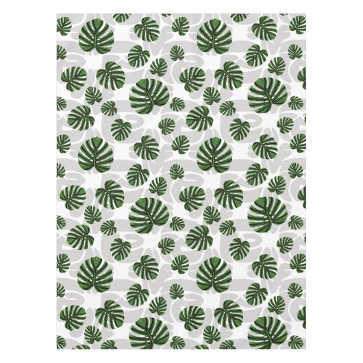 Modern Boho Botanical Leaves Pattern Tafelkleed (Voorkant)