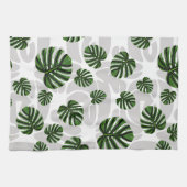 Modern Boho Botanical Leaves Pattern Theedoek (Horizontaal)